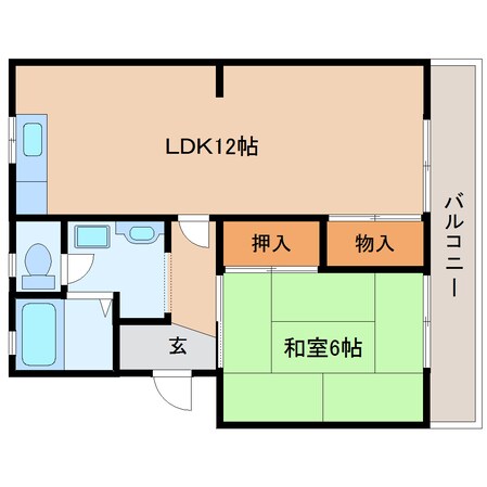 東生駒駅 徒歩3分 3階の物件間取画像